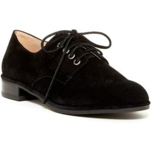 Black suede oxfords